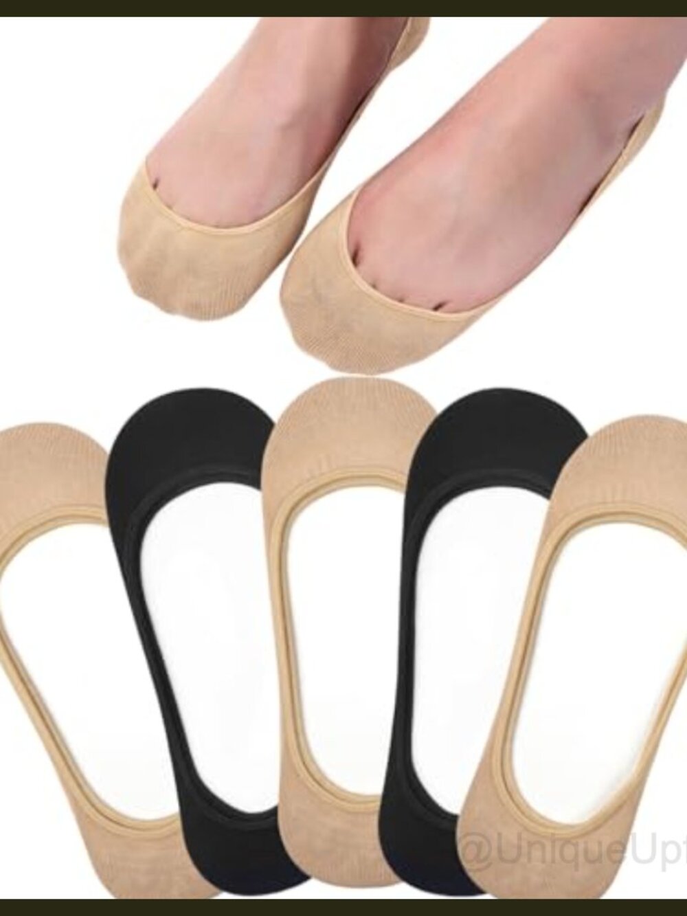 No Show Liner Socks for Women Low Cut Invisible Non Slip Cotton Blend